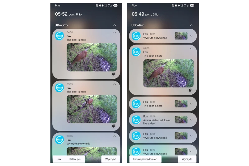 aplikacja UBox do fotopułapki 4G